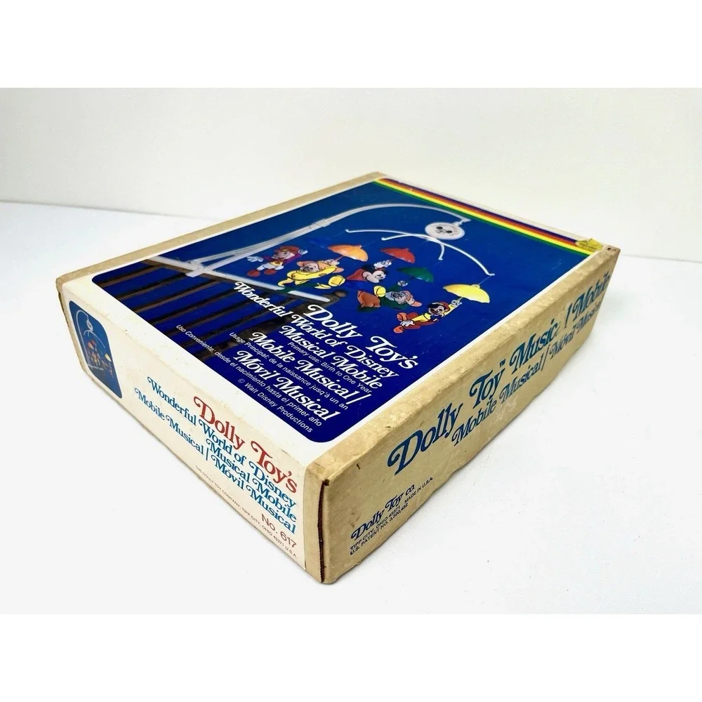 Vtg 1970s Dolly Toy Disney Musical Baby Nursery Mobile Mickey Mouse  Box WORKS